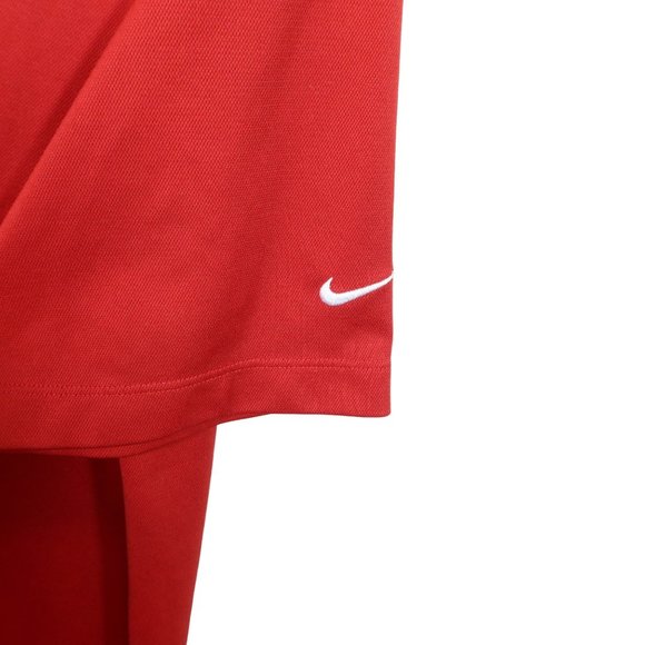 4/$25 NIKE GOLF Size L Mens Red Moisture Wicking Short Sleeve Polo Shirt - Picture 3 of 5